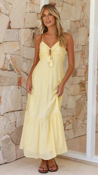 Load image into Gallery viewer, Dabney Maxi Dress - Soft Yellow - Billy J
