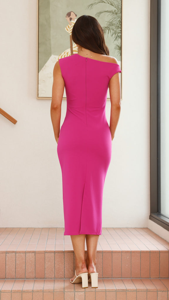 Lilah Midi Dress - Hot Pink - Billy J