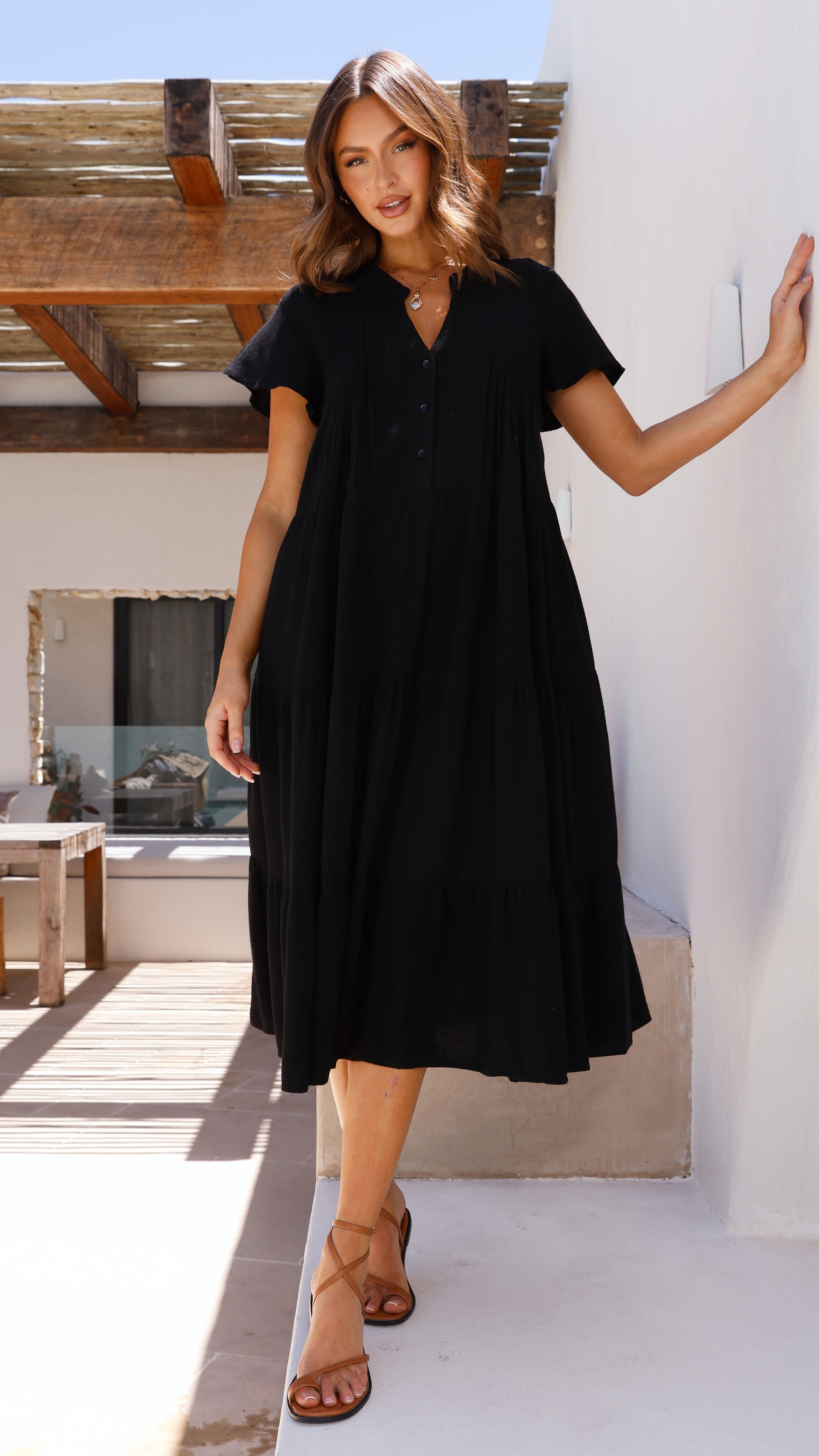 Lucinda Midi Dress - Black