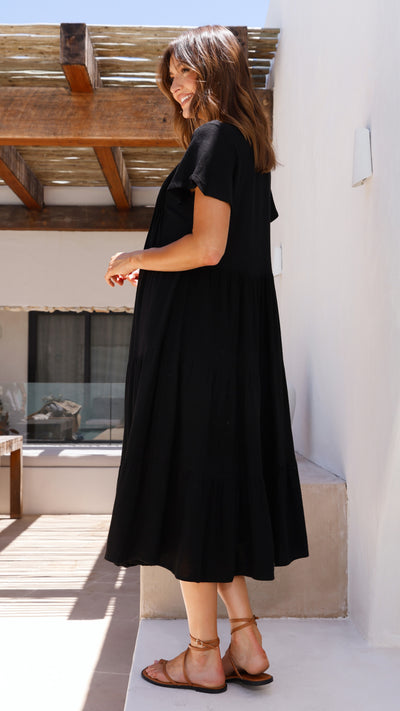 Load image into Gallery viewer, Lucinda Midi Dress - Black - Billy J
