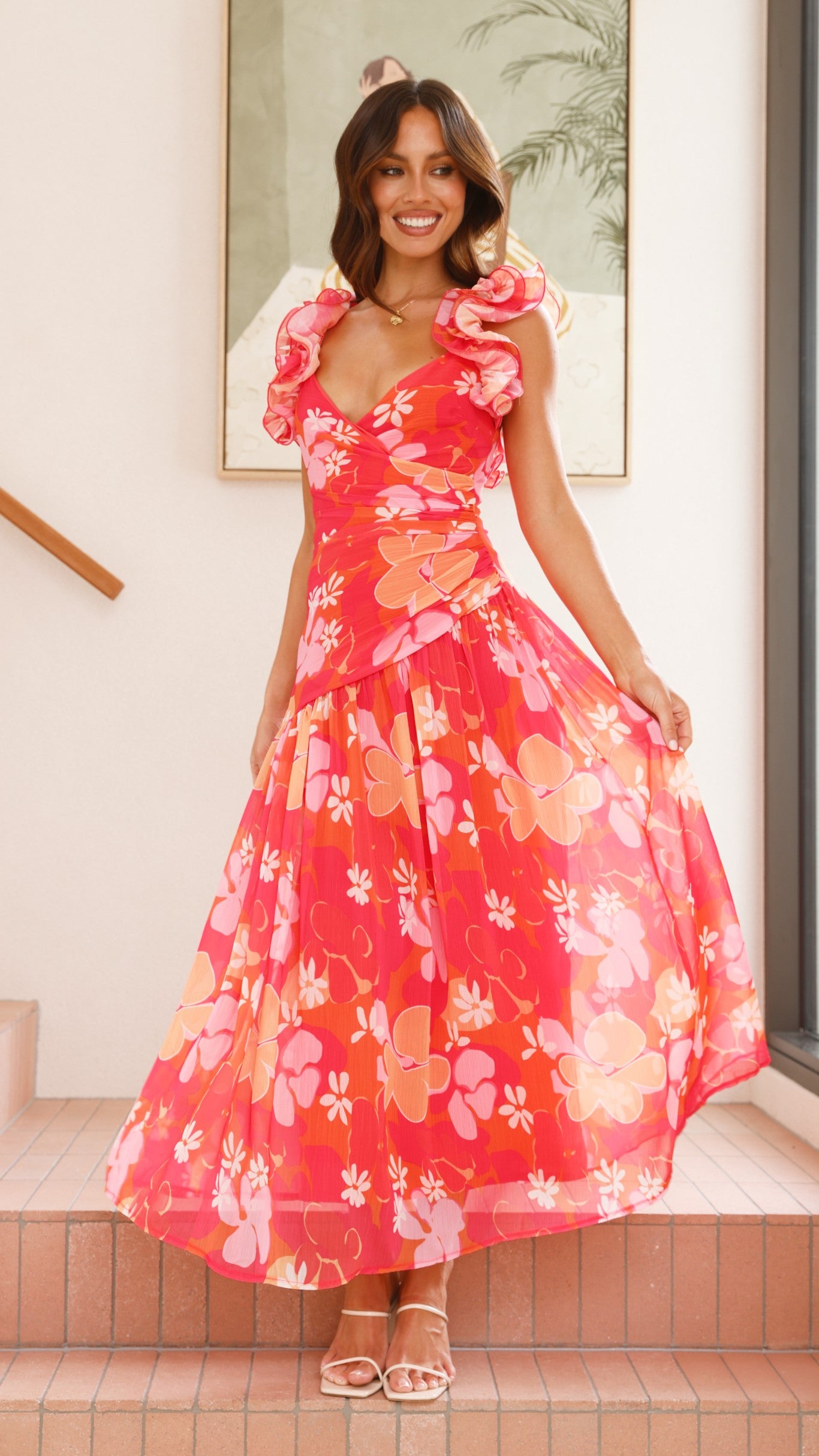 Alma Maxi Dress - Blood Orange - Billy J