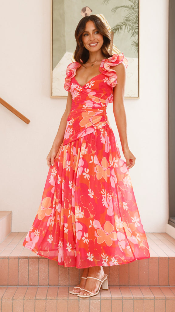 Alma Maxi Dress - Blood Orange - Billy J