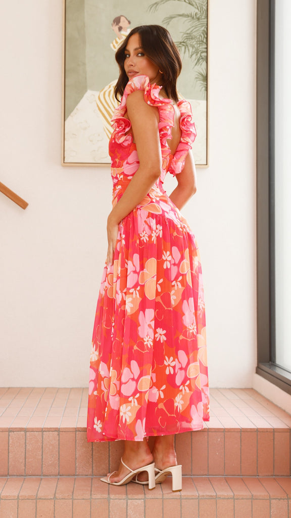 Alma Maxi Dress - Blood Orange - Billy J