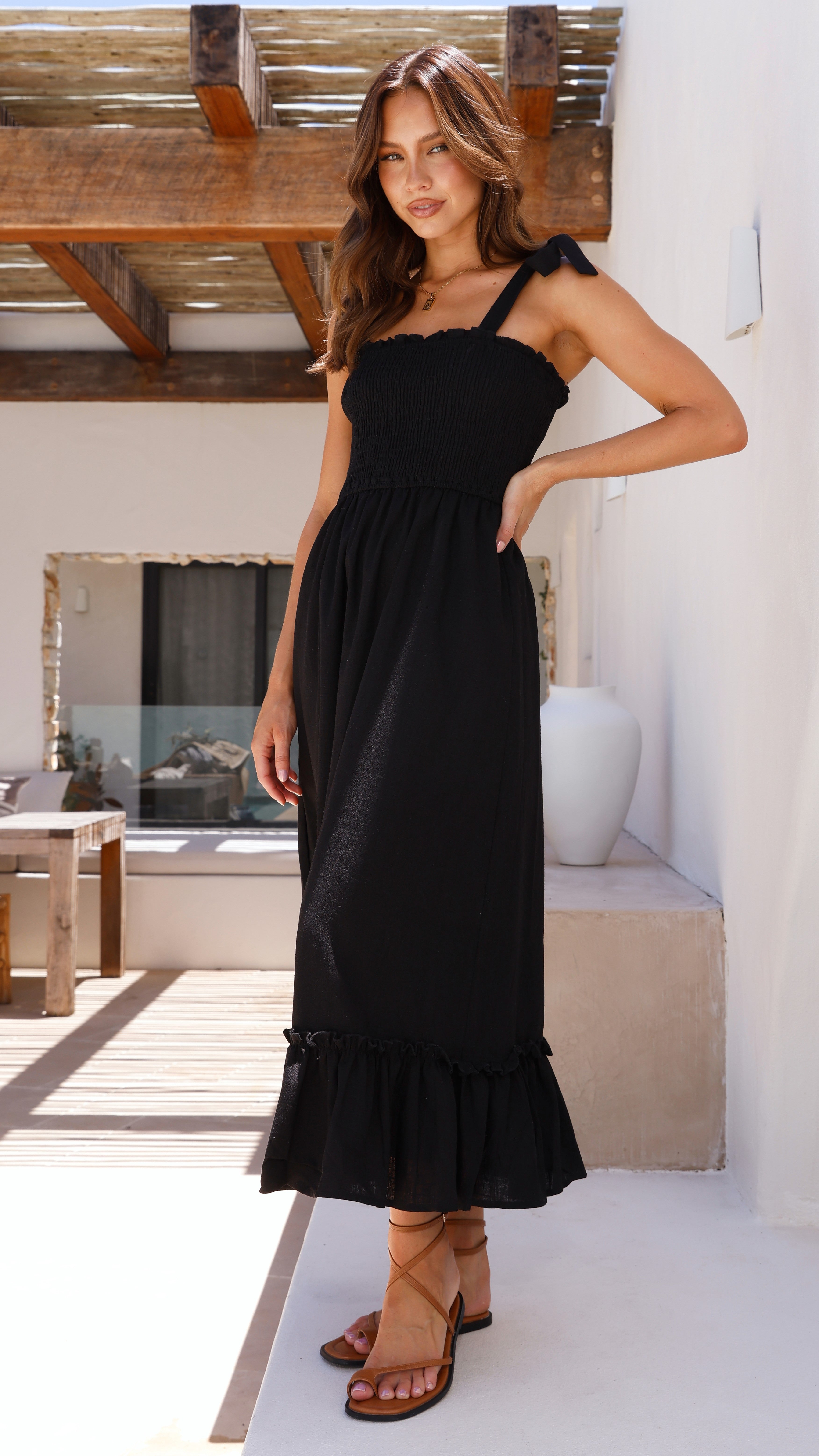 Cely Midi Dress - Black