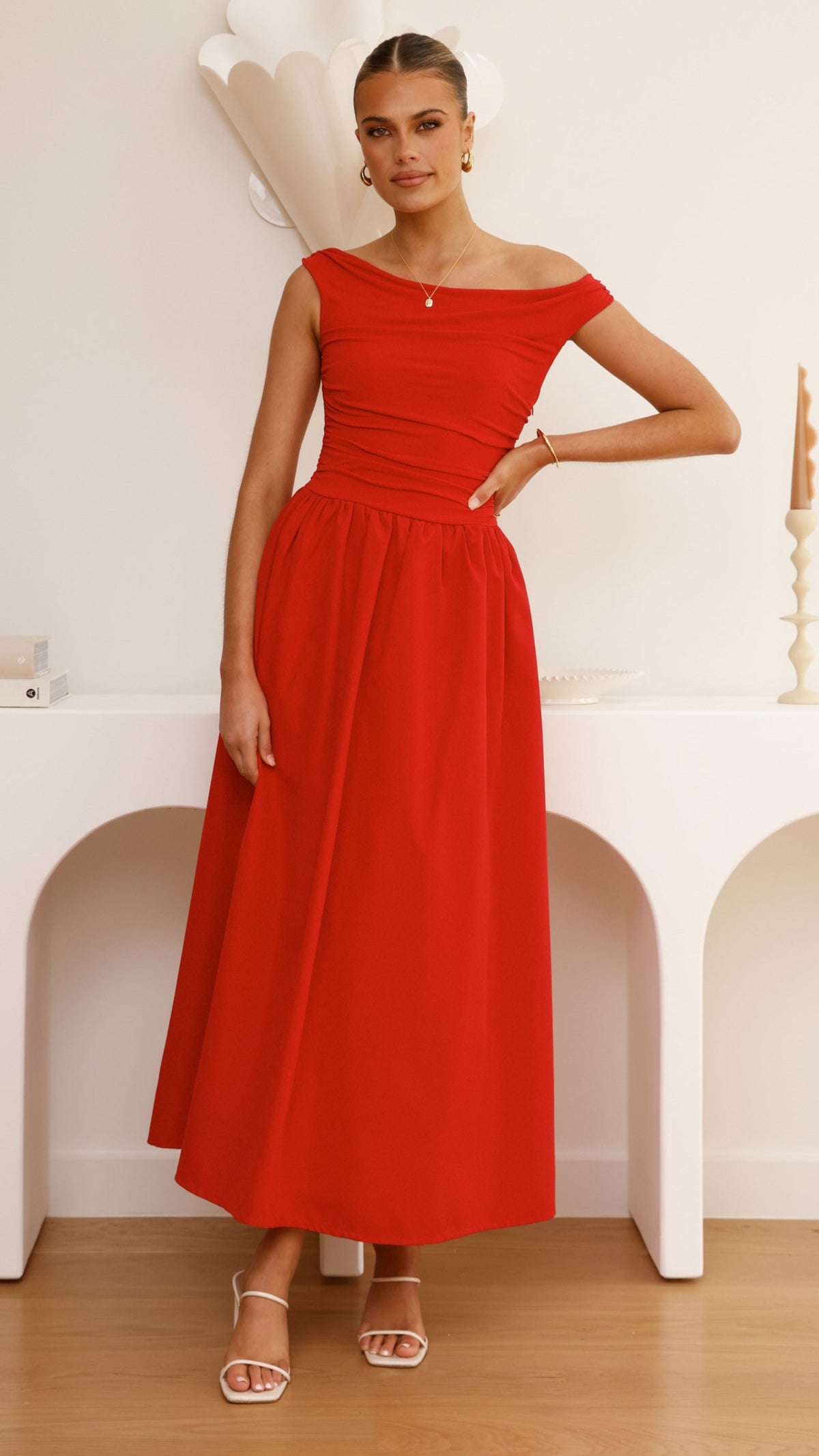 knee length dresses for ladies Floral Printed Strapless Burgundy Wedding Guest Dress main image 0