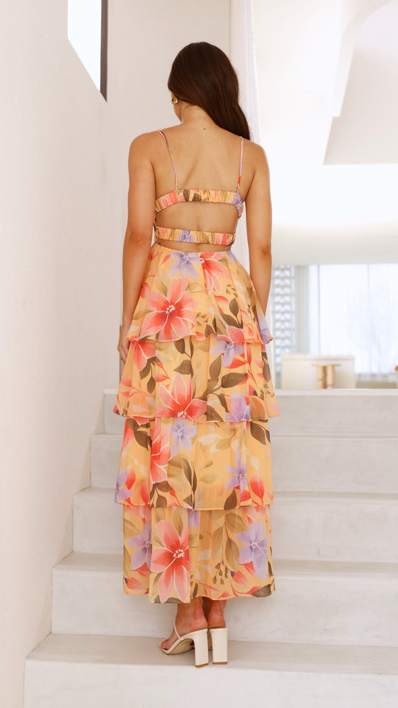 Kelli Maxi Dress - Yellow Floral - Billy J