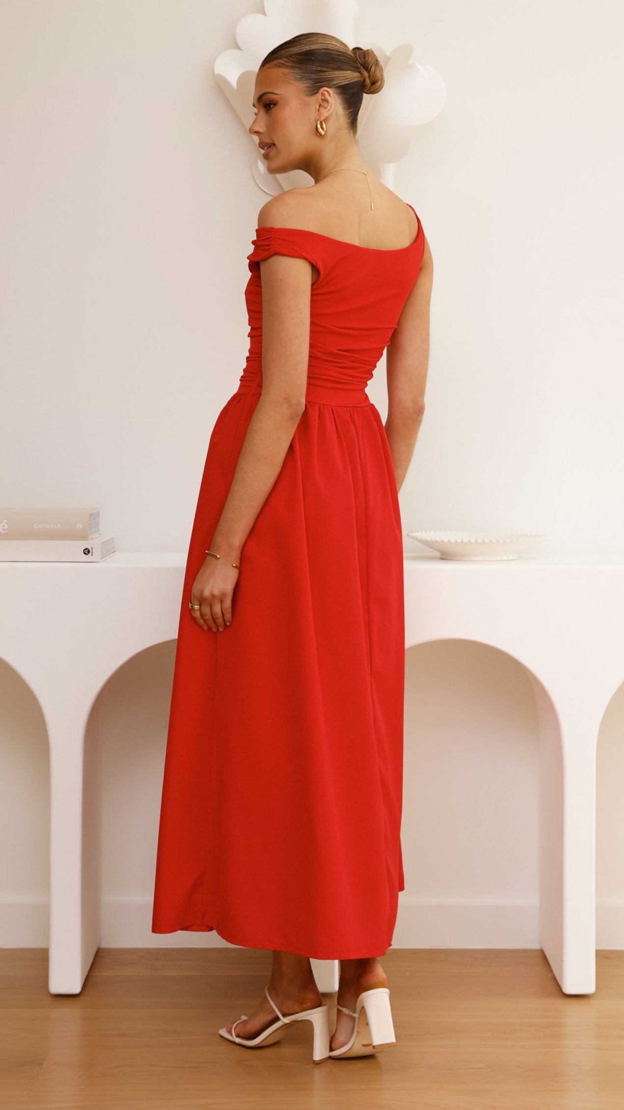 Immy Midi Dress - Red - Billy J