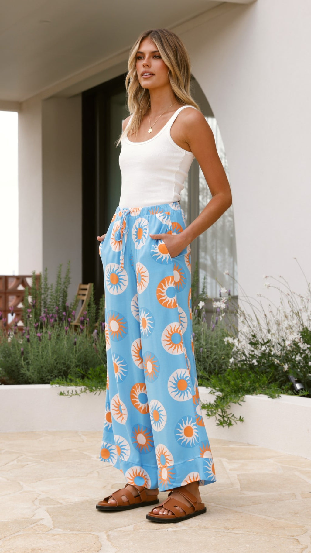 Sabin Pants - Blue / Orange Sun - Billy J