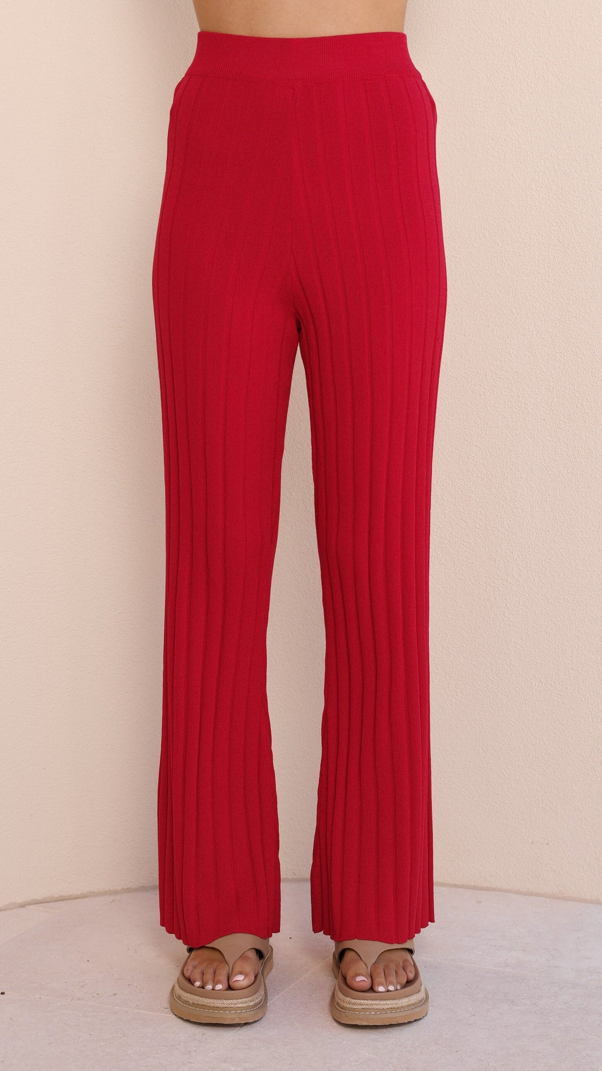 Megan Knit Pants - Red - Billy J