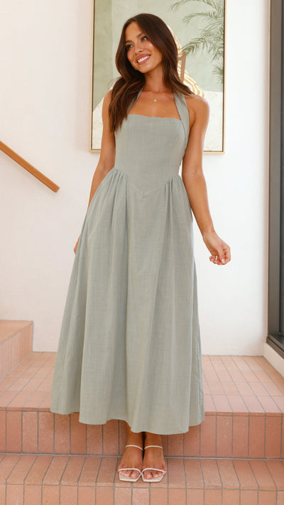 Load image into Gallery viewer, Caden Maxi Dress - Sage - Billy J
