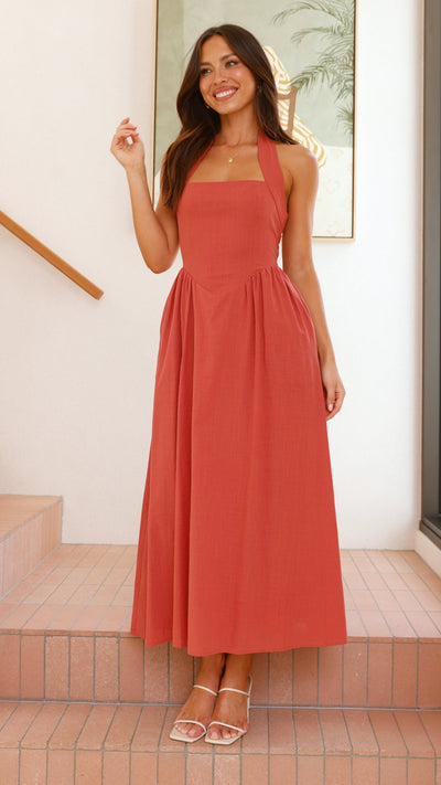 Load image into Gallery viewer, Caden Maxi Dress - Rust - Billy J
