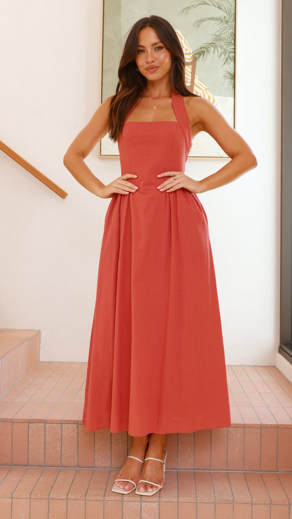 Caden Maxi Dress - Rust - Billy J