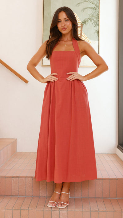 Load image into Gallery viewer, Caden Maxi Dress - Rust - Billy J
