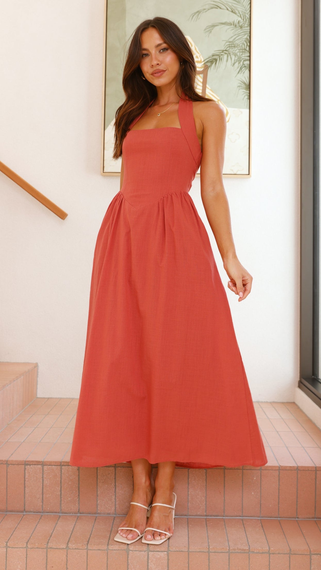 Caden Maxi Dress - Rust - Billy J