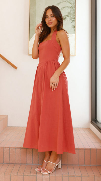 Load image into Gallery viewer, Caden Maxi Dress - Rust - Billy J
