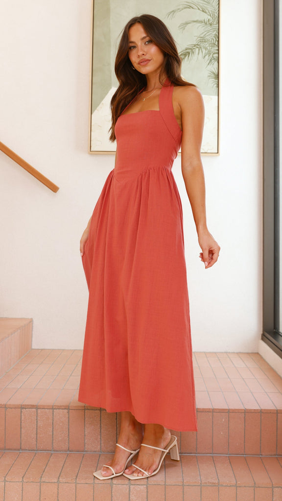 Caden Maxi Dress - Rust - Billy J