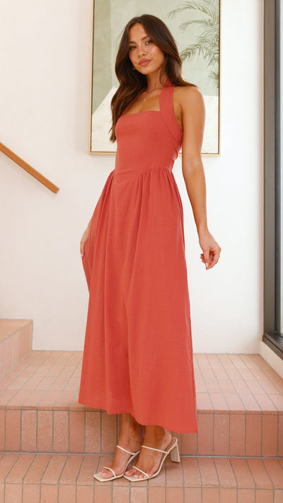 Load image into Gallery viewer, Caden Maxi Dress - Rust - Billy J
