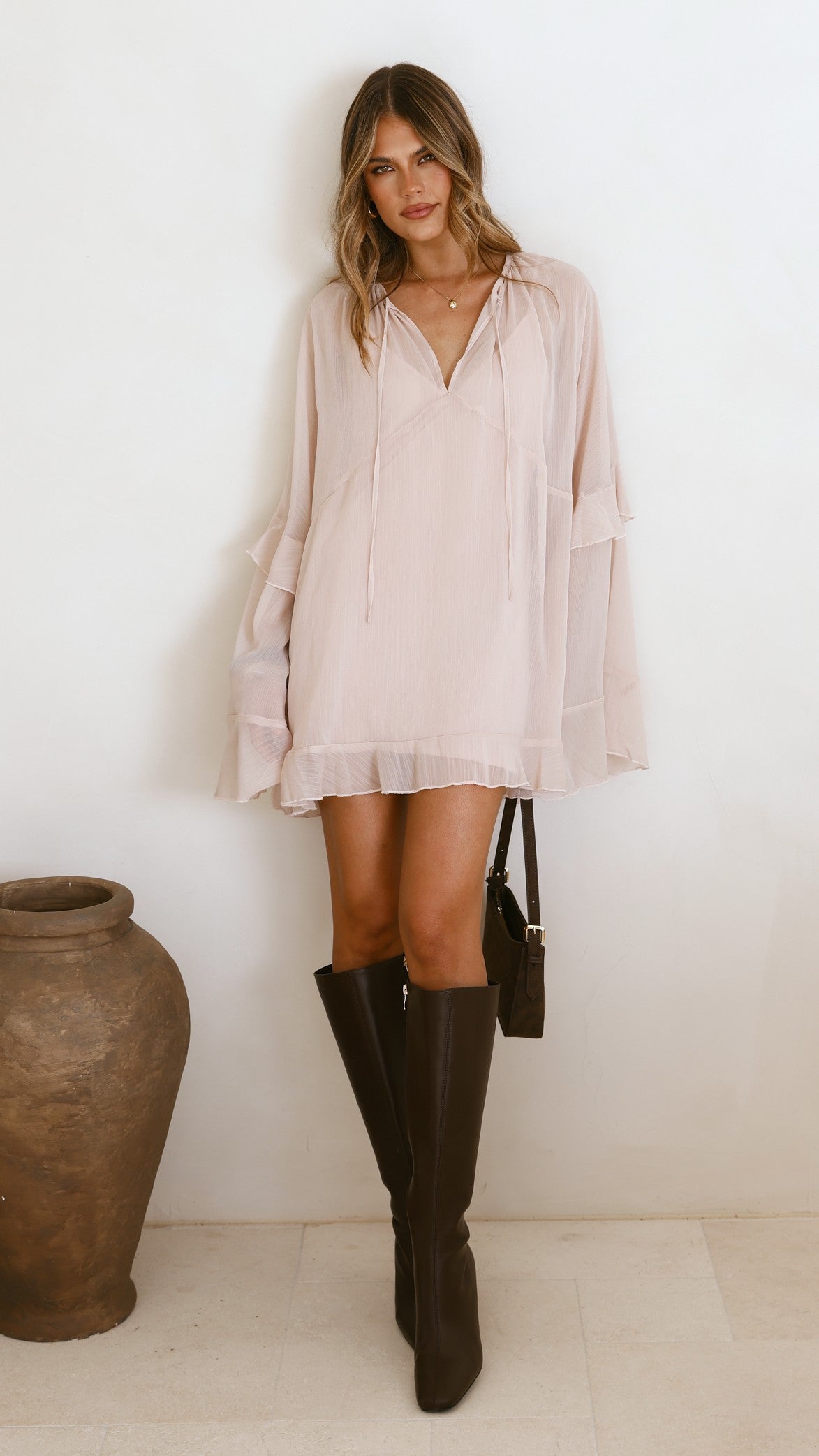 Leera Mini Dress - Nude - Billy J