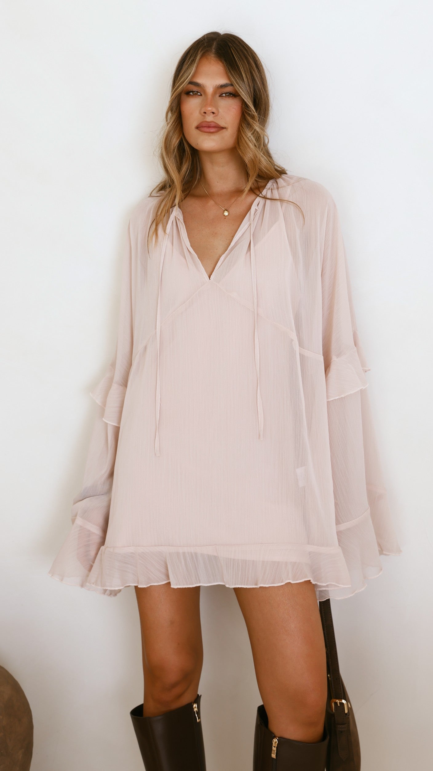 Leera Mini Dress - Nude - Billy J