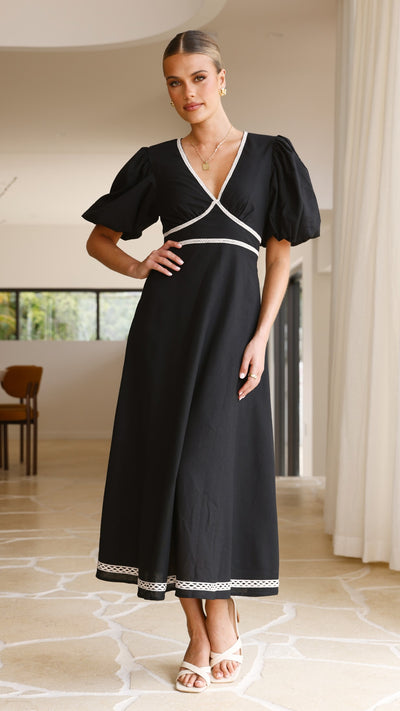 Load image into Gallery viewer, Nakisha Maxi Dress - Black / Beige - Billy J
