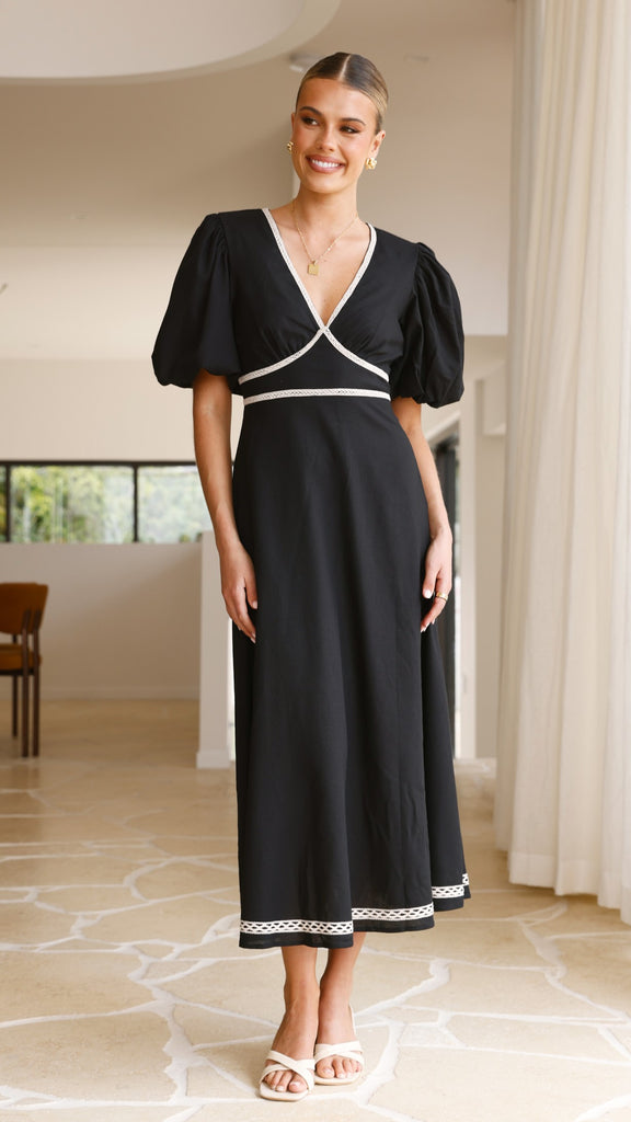 Nakisha Maxi Dress - Black / Beige - Billy J