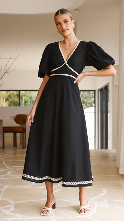 Load image into Gallery viewer, Nakisha Maxi Dress - Black / Beige - Billy J
