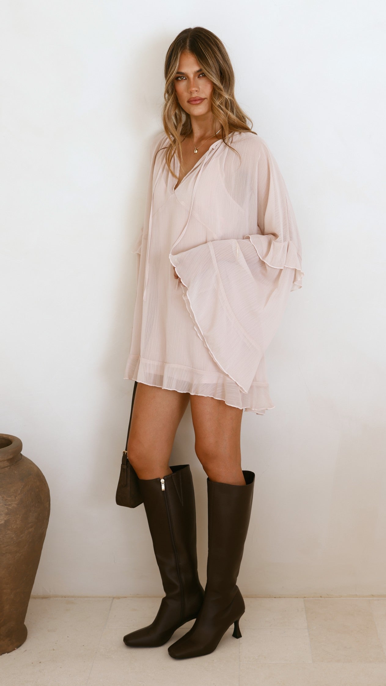 Leera Mini Dress - Nude - Billy J
