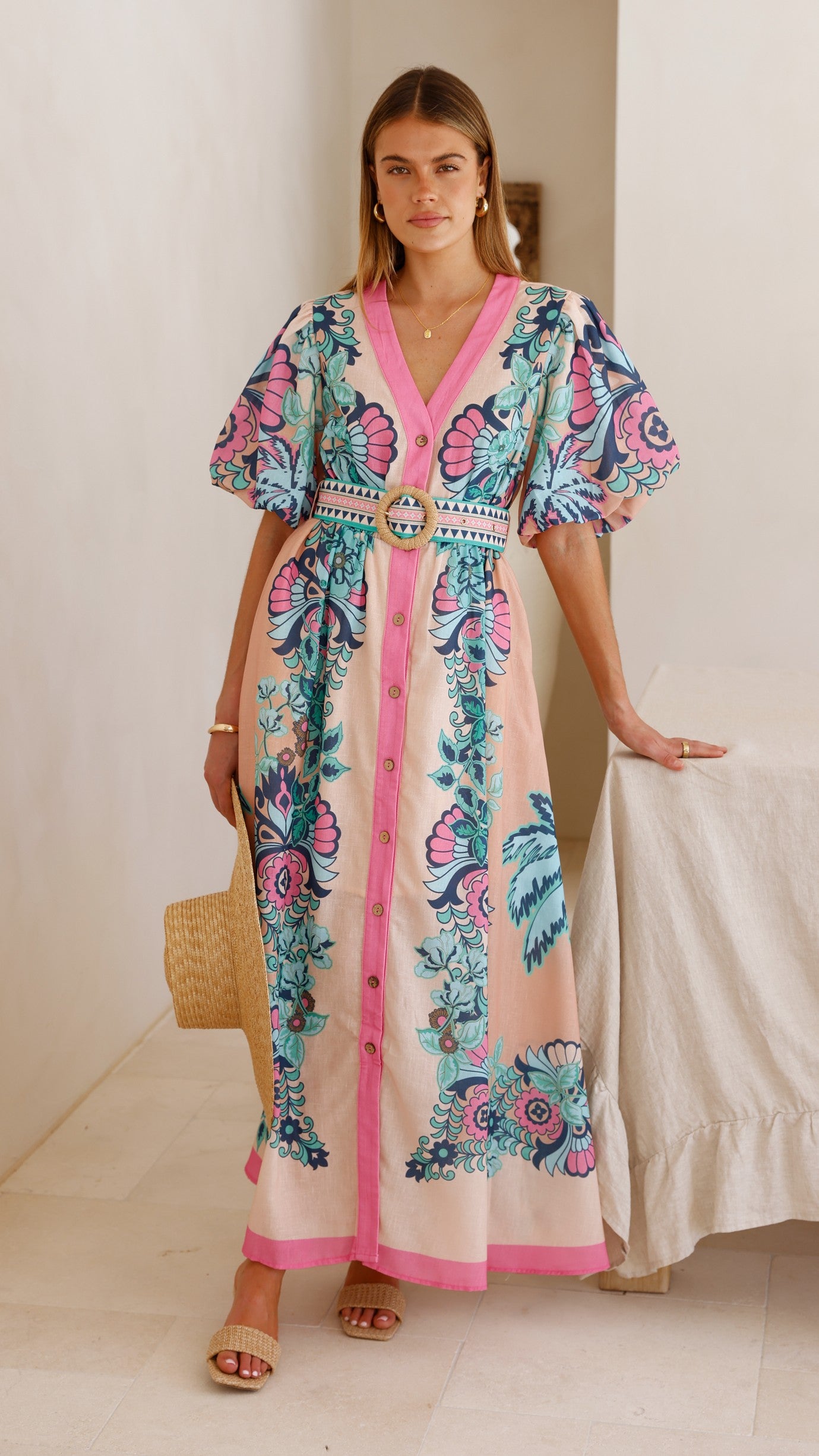 Dali Maxi Dress - Island Bloom Pink - Billy J