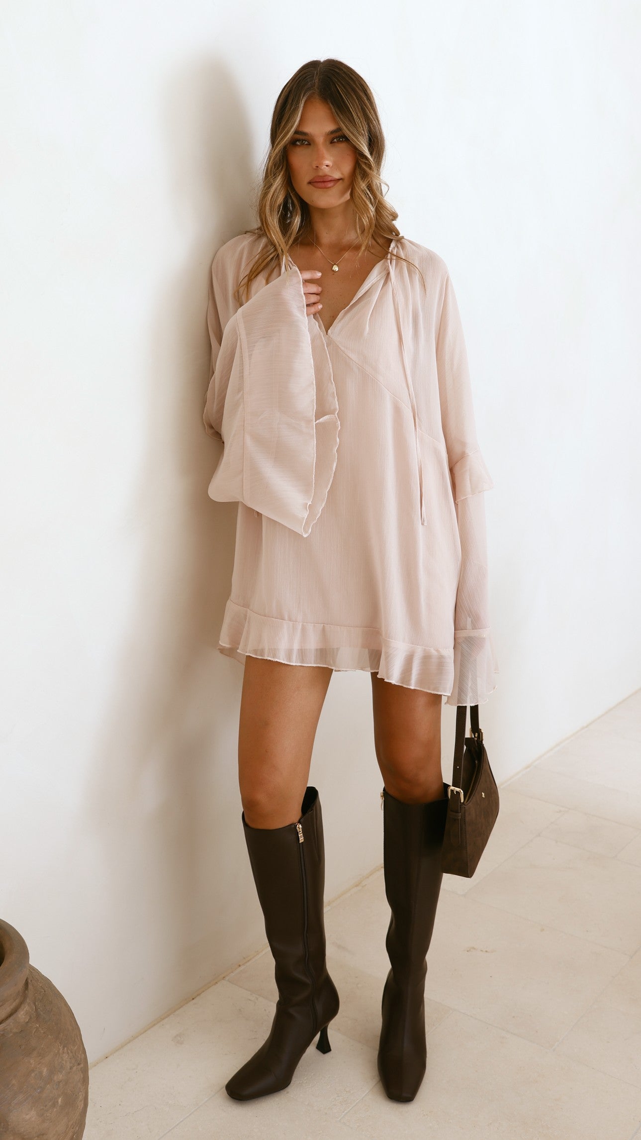 Leera Mini Dress - Nude - Billy J