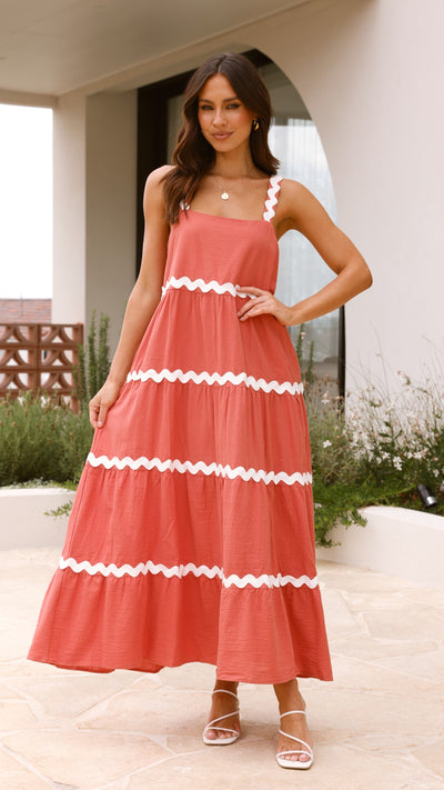 Load image into Gallery viewer, Eliana Maxi Dress - Watermelon - Billy J
