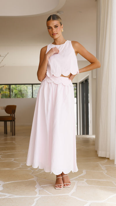 Load image into Gallery viewer, Nakisia Top and Maxi Skirt Set - Light Pink - Billy J
