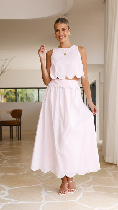 Load image into Gallery viewer, Nakisia Top and Maxi Skirt Set - Light Pink - Billy J
