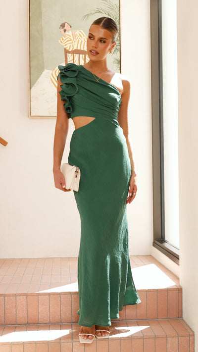 Load image into Gallery viewer, Amina Maxi Dress - Forest Green - Billy J
