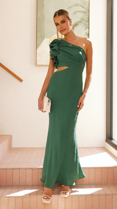 Load image into Gallery viewer, Amina Maxi Dress - Forest Green - Billy J
