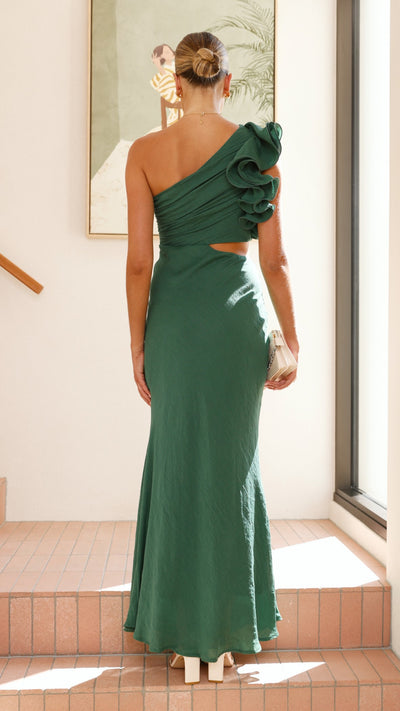 Load image into Gallery viewer, Amina Maxi Dress - Forest Green - Billy J
