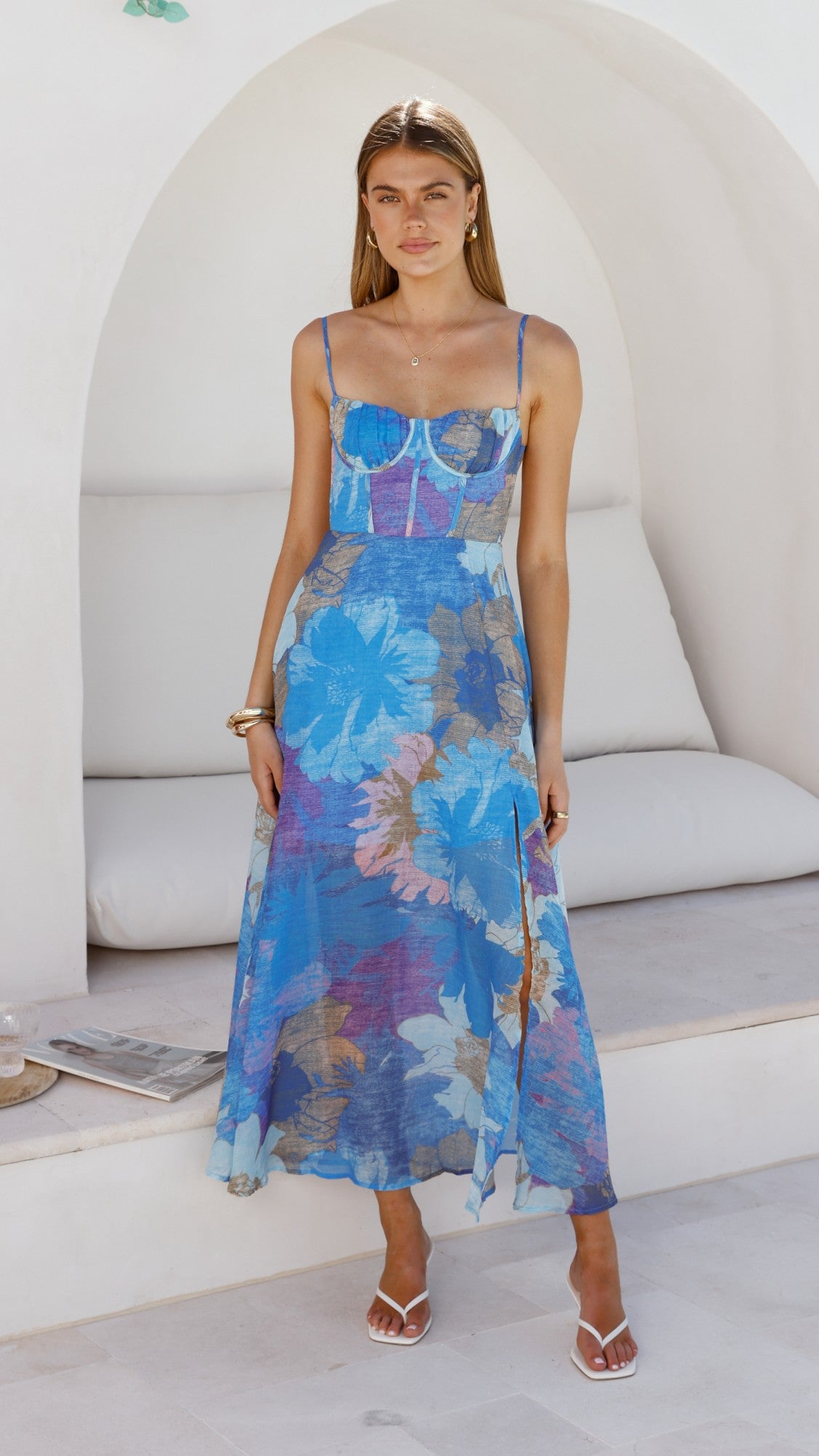 Rahima Maxi Dress - Blue Floral - Billy J