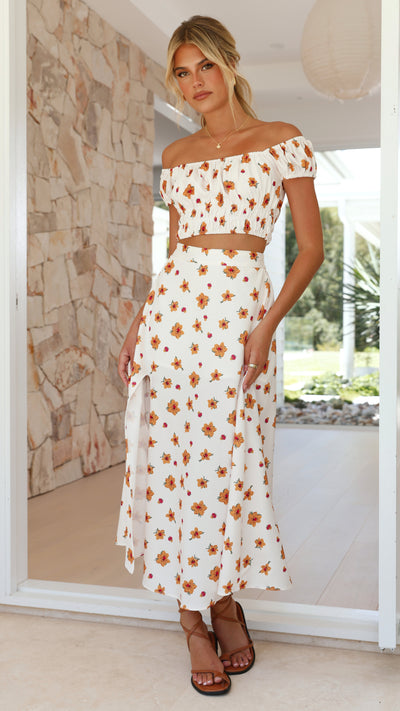Load image into Gallery viewer, Hallie Maxi Skirt - Orange Floral
