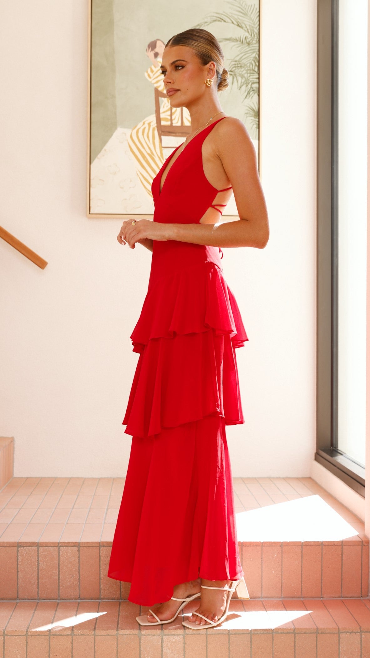 Stasie Maxi Dress - Red - Billy J