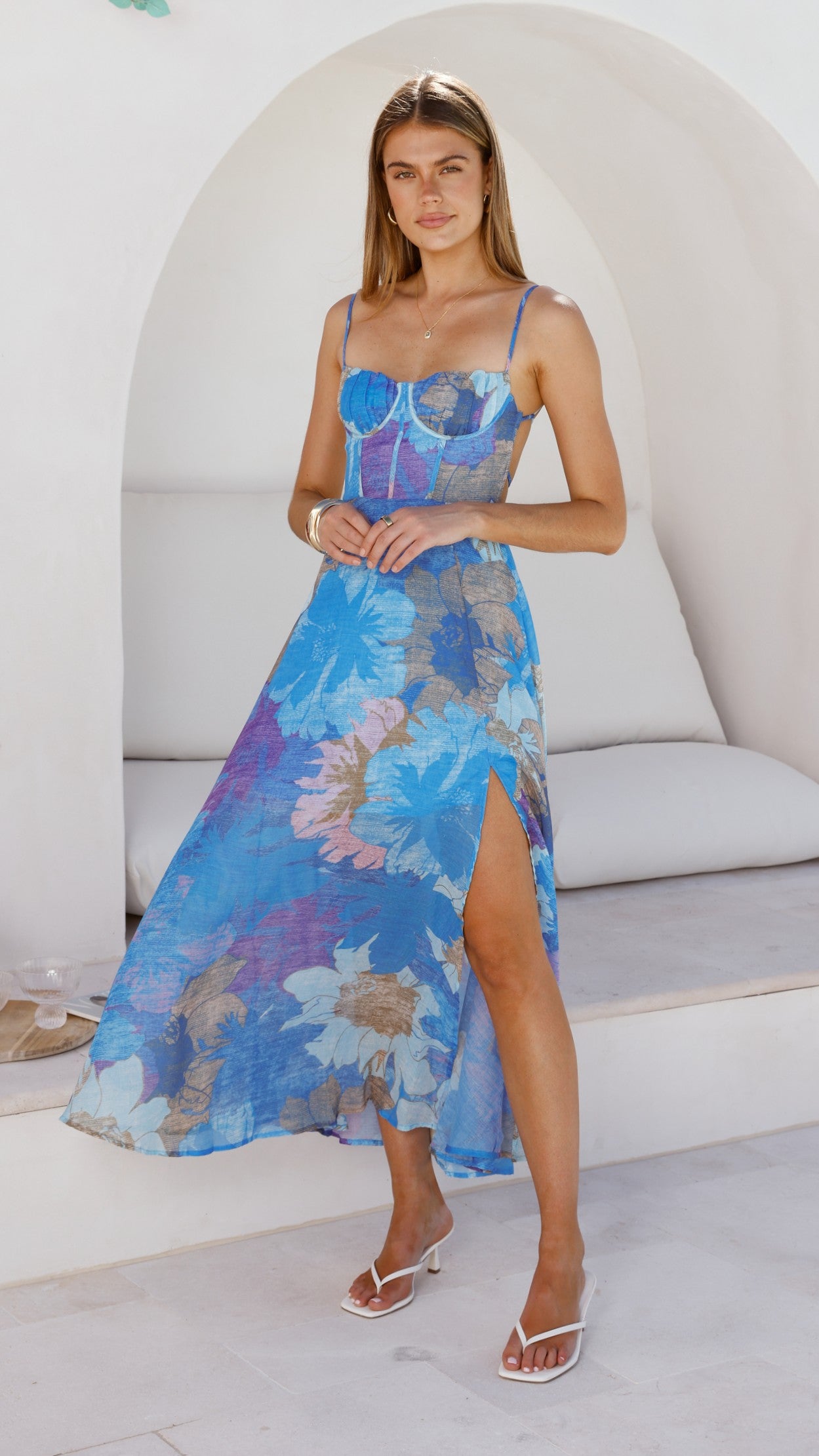 Rahima Maxi Dress - Blue Floral - Billy J