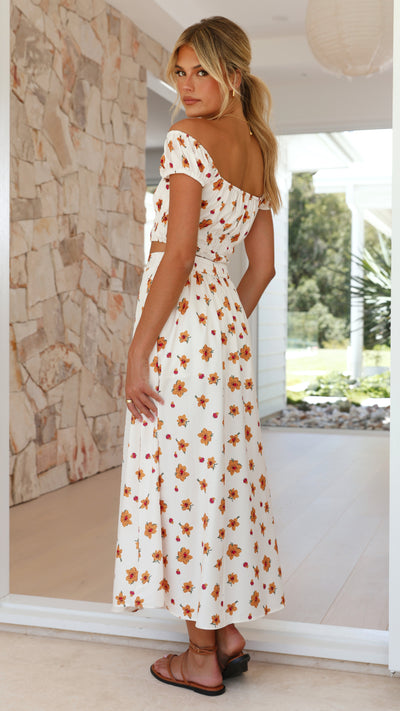 Load image into Gallery viewer, Hallie Maxi Skirt - Orange Floral
