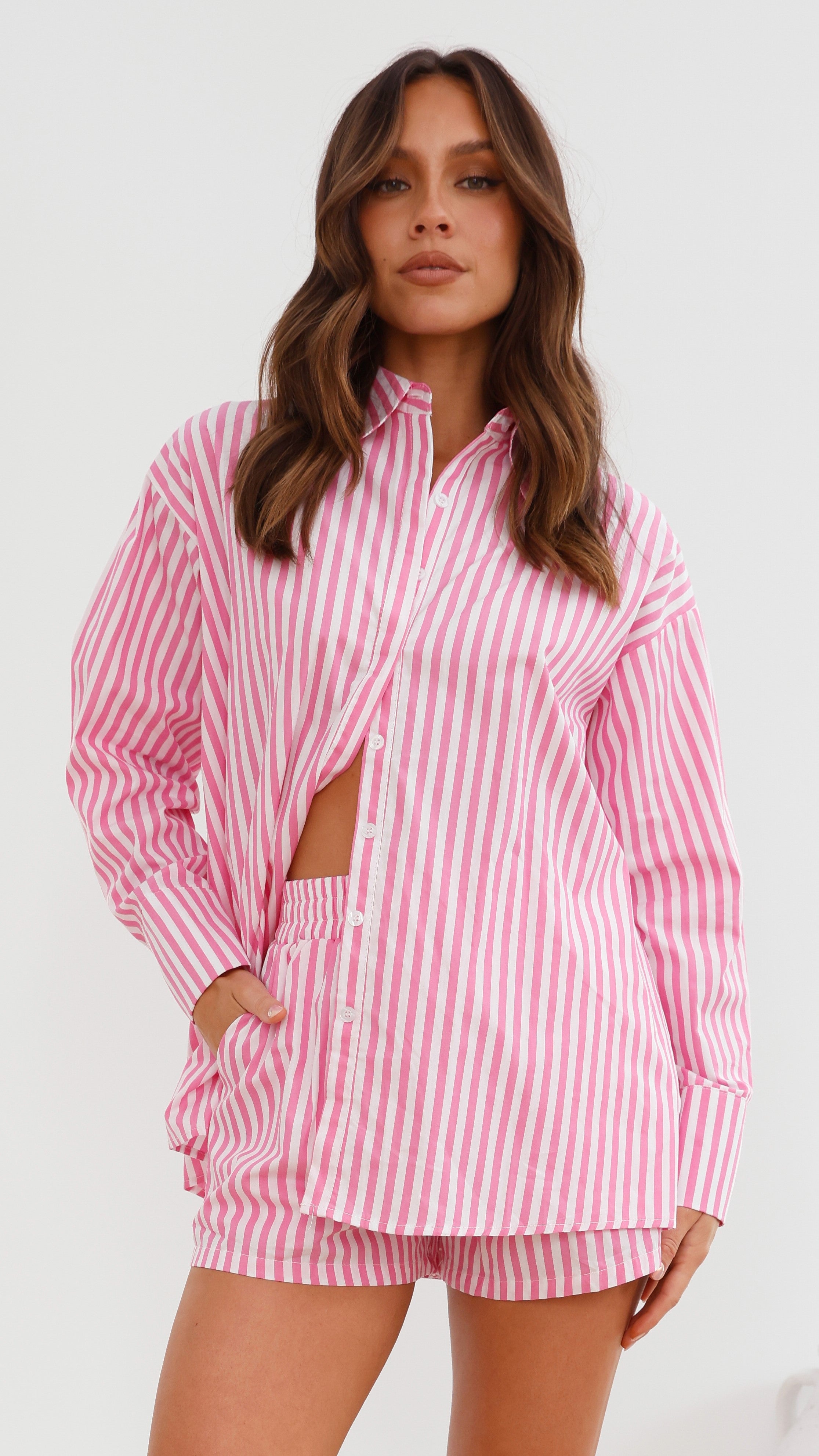 Stellan Button Up Shirt - Pink Stripe - Billy J
