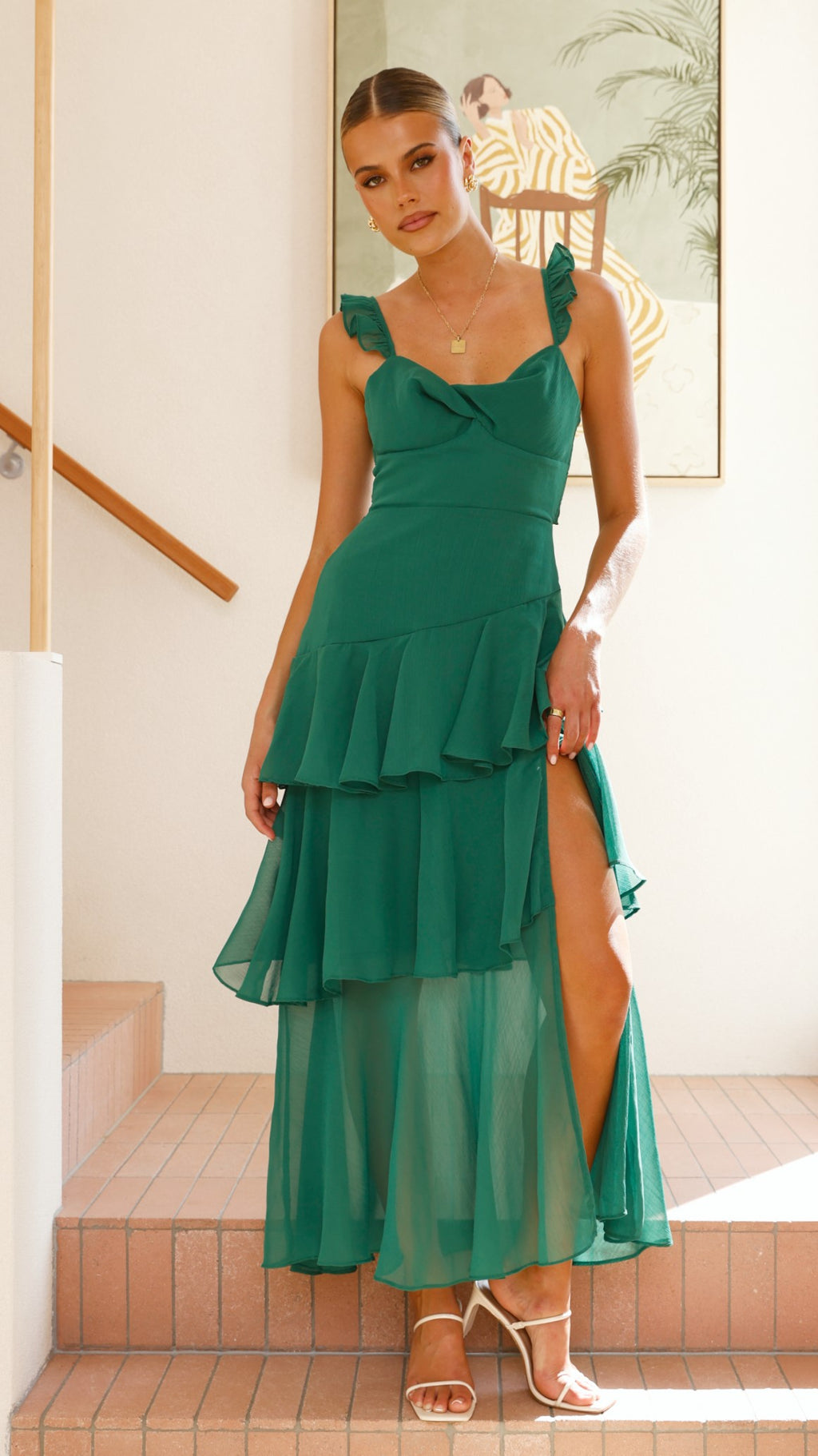 Achelle Maxi Dress - Forest Green - Billy J