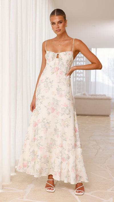 Load image into Gallery viewer, Nova Maxi Dress - White Floral - Billy J
