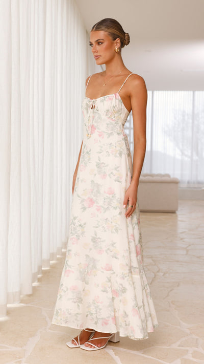 Load image into Gallery viewer, Nova Maxi Dress - White Floral - Billy J
