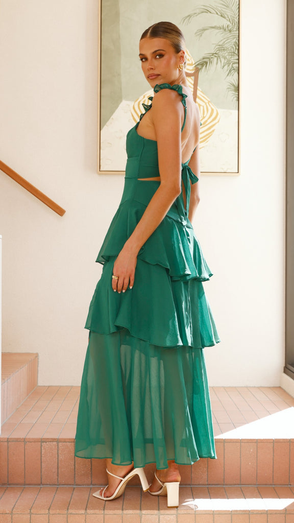 Achelle Maxi Dress - Forest Green - Billy J