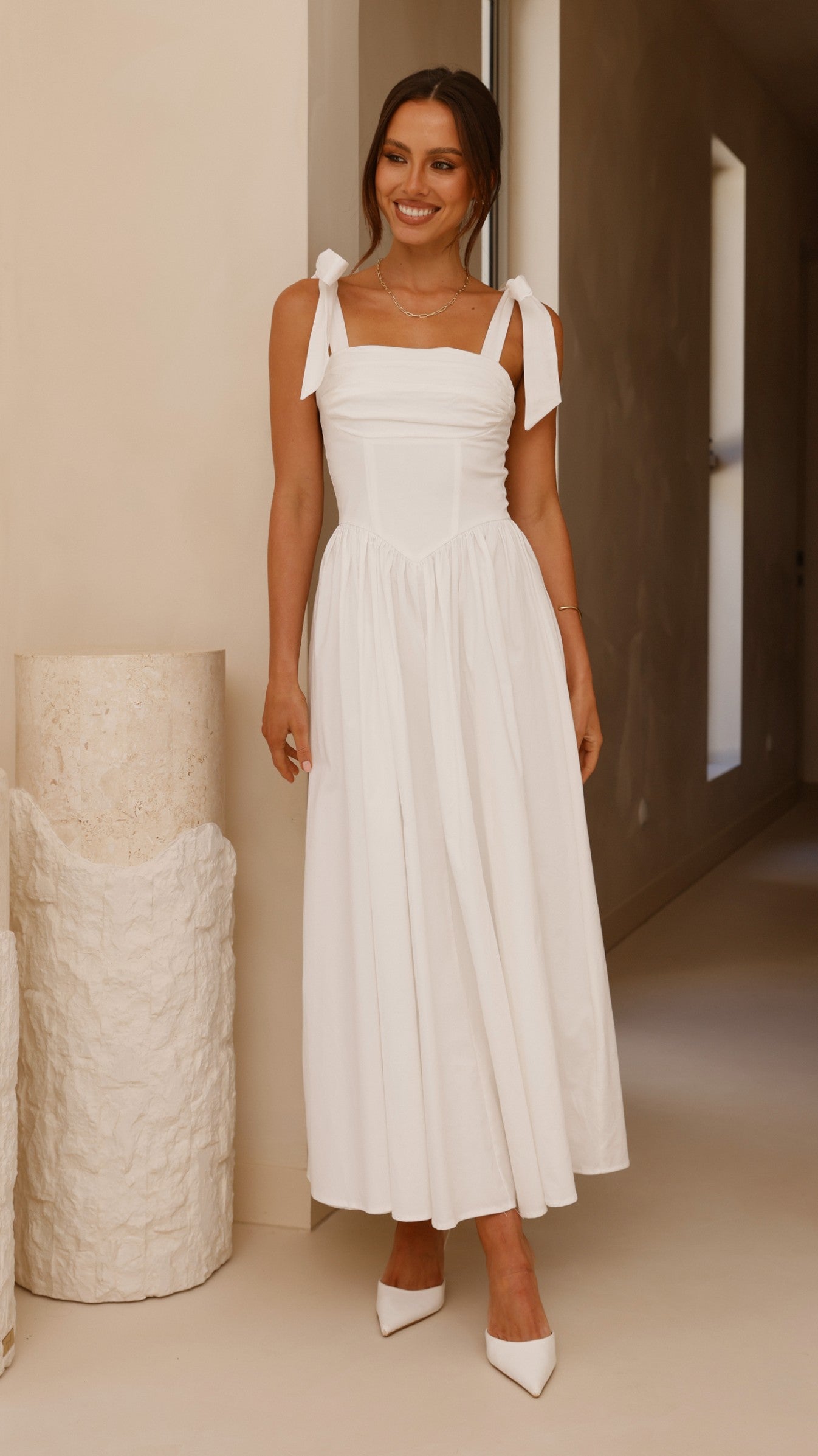 Haisley Maxi Dress - White - Billy J