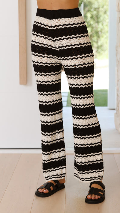 Load image into Gallery viewer, Kahula Pants - Black / White Stripe - Billy J

