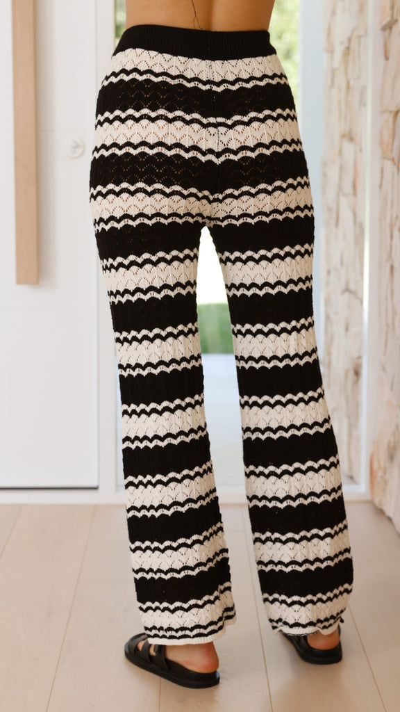 Kahula Pants - Black / White Stripe