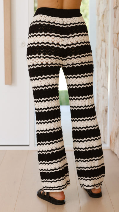 Load image into Gallery viewer, Kahula Pants - Black / White Stripe
