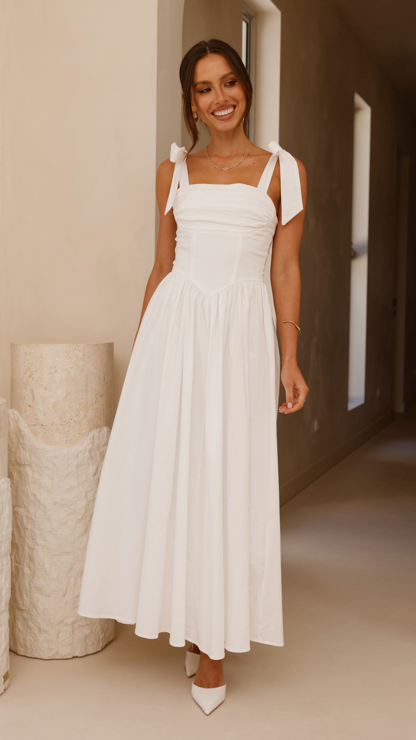 Haisley Maxi Dress - White - Billy J